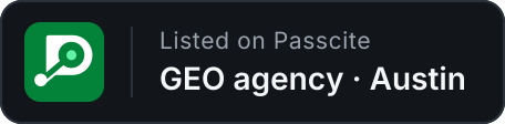 Listed on Passcite: GEO agency, Austin