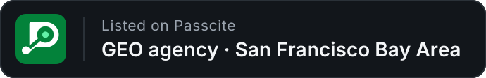 Listed on Passcite: GEO agency, San Francisco Bay Area
